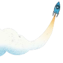 An icon of a rocket and a clouds